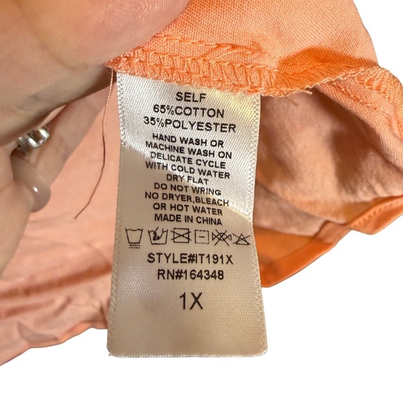 Coral V-Neck Women's Top - Picture 4 of 5